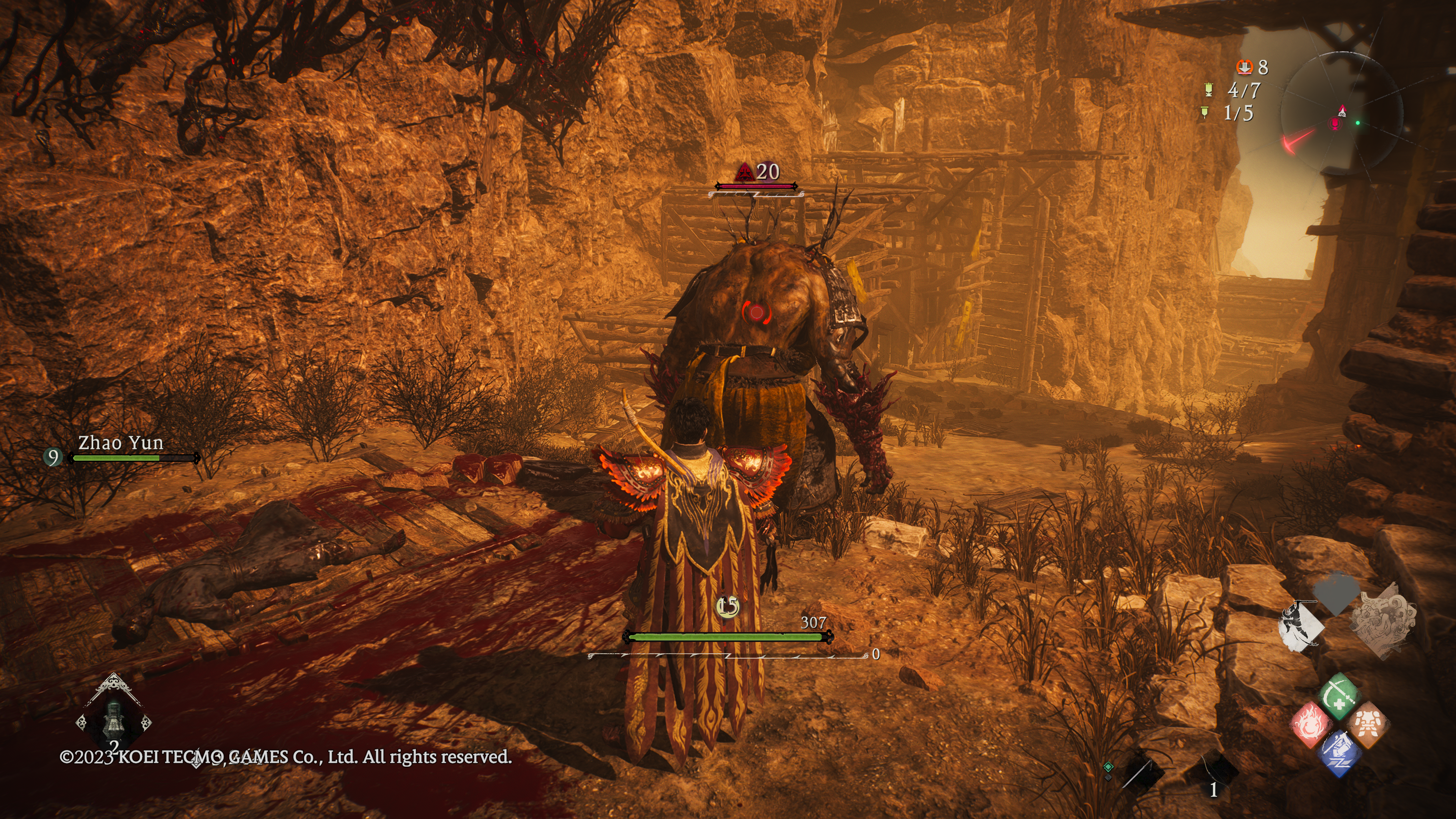 Wo Long Fallen Dynasty - sneaking up behind a large monster for a backstab