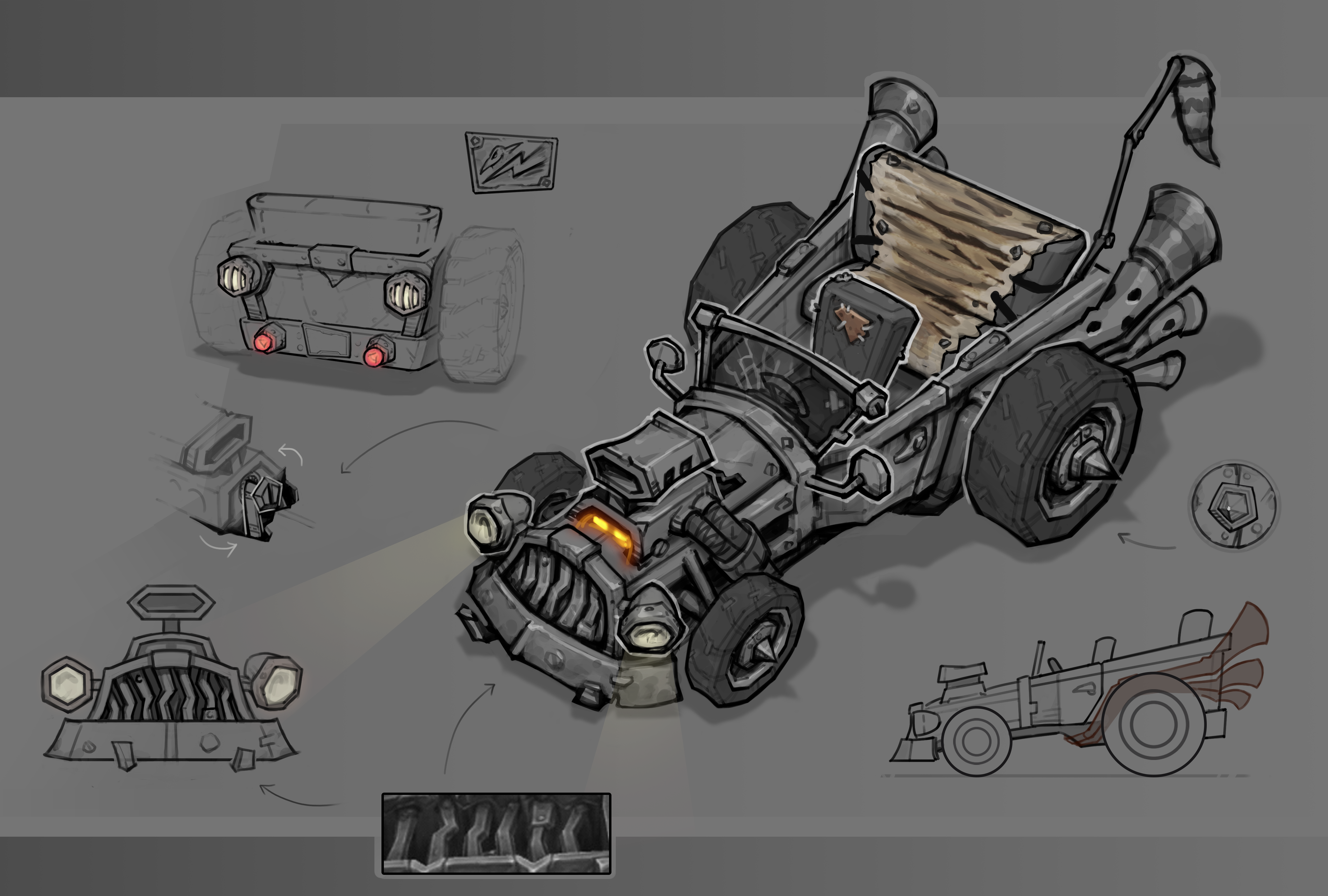 Car design sketch for World of Warcraft Undermine(d)