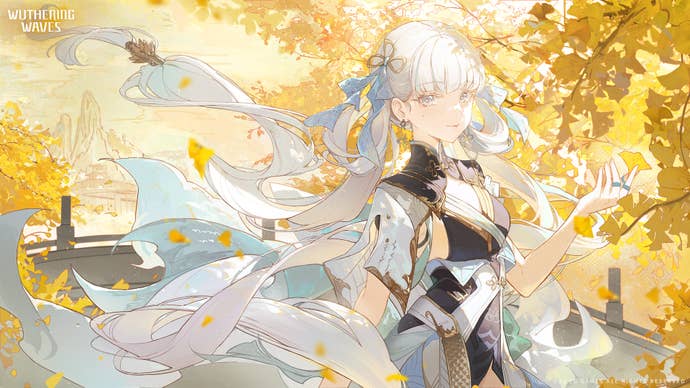 Promotional artwork for Wuthering Waves' five-star Resonator, Jinhsi, is shown