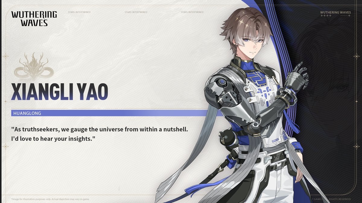 Promotional artwork for Wuthering Waves' five-star Resonator, Xiangli Yao, is shown