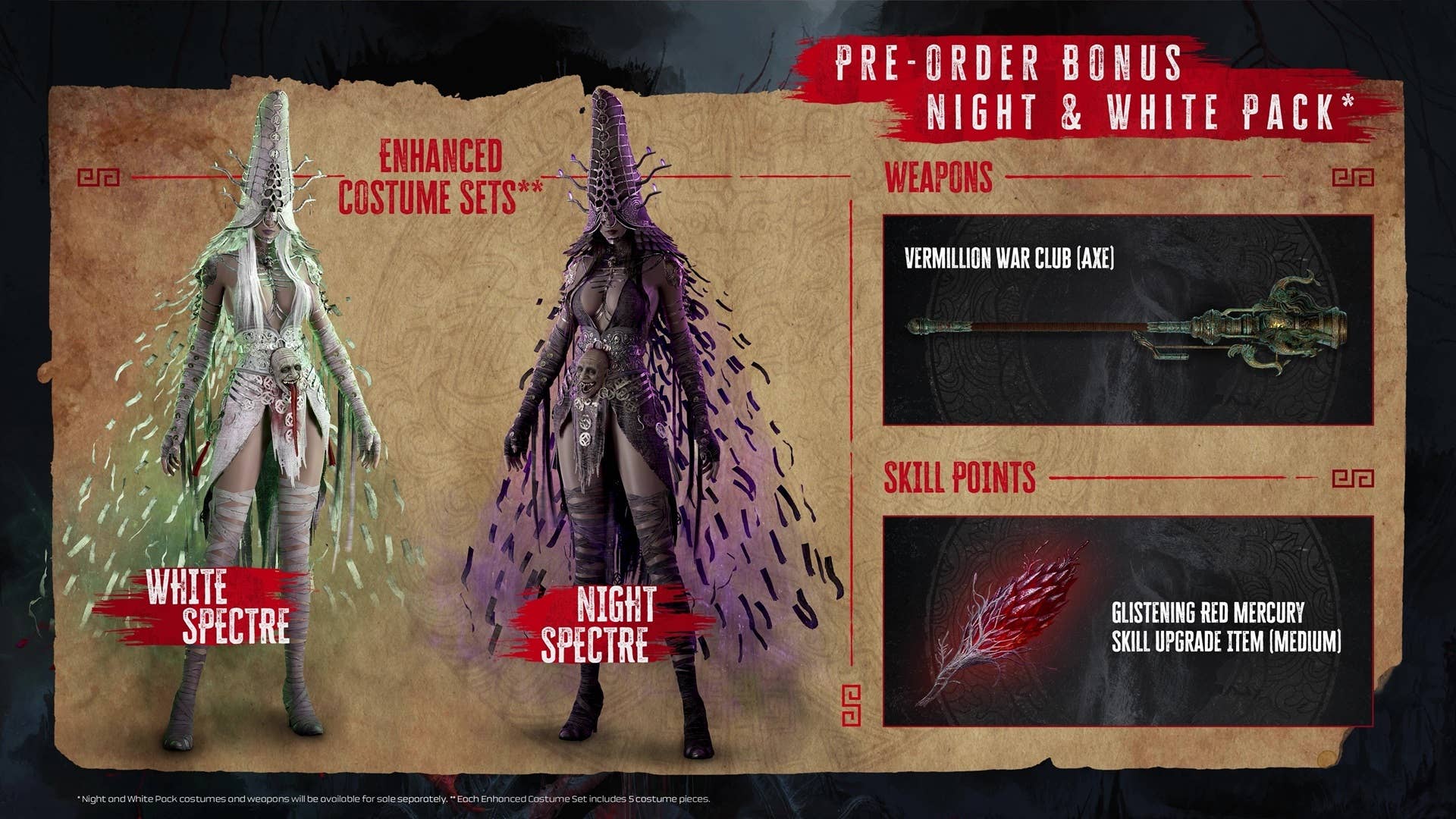 Wuchang Fallen Feathers pre order bonus night and white pack