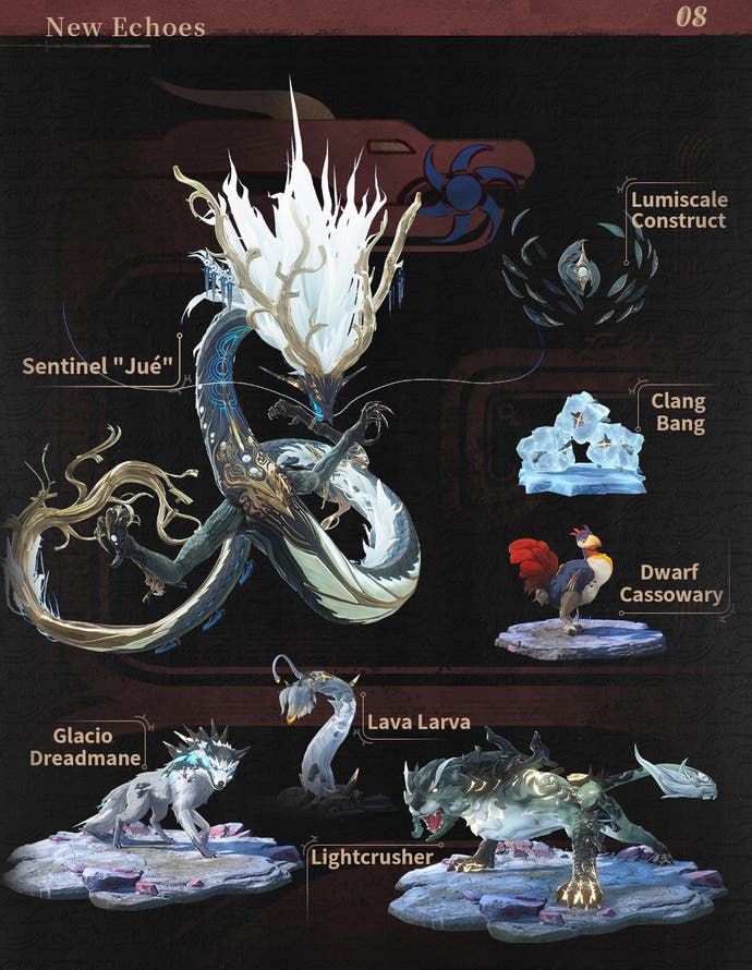 New Echoes in Wuthering Waves version 1.1 on a black background.