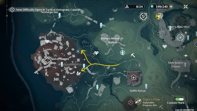 The location of where to find Belle Poppy's is marked on the Wuthering Waves map
