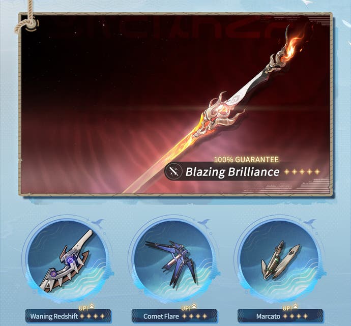 Weapon Banner in version 2.1 of Wuthering Waves with Changli's signature.