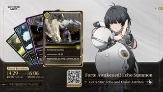 The promotional artwork for the Forte Awakened Echo Summon event on Wuthering Waves' website is shown