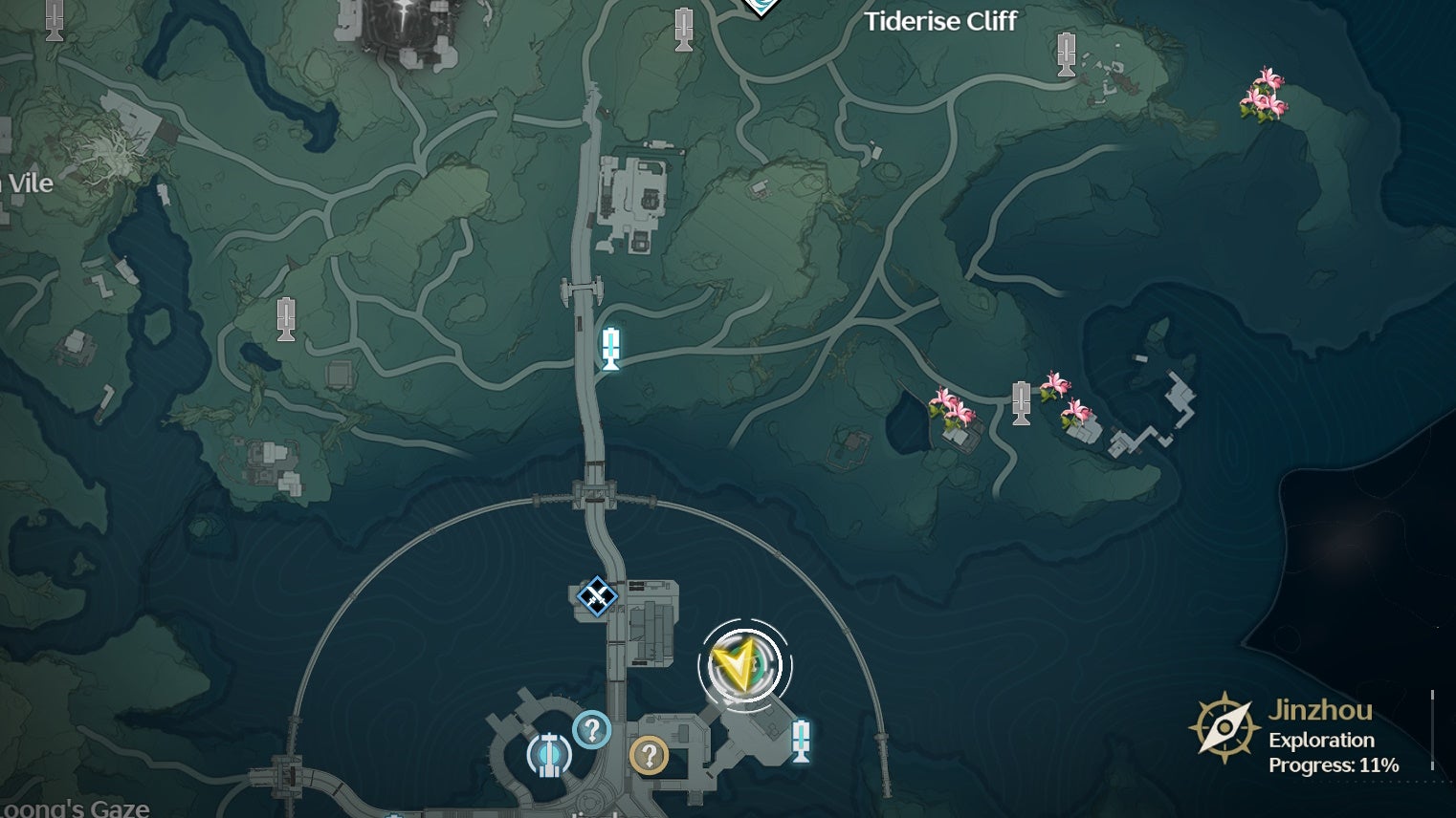 Jinzhou locations of Pecok Flowers in Wuthering Waves.