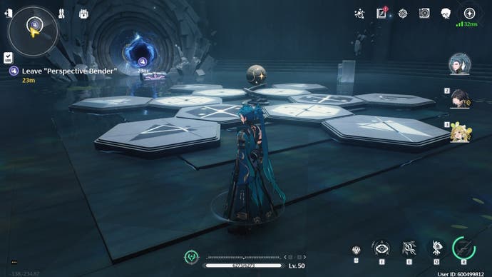 Jiyan searches for the correct solution for the final tile puzzle in the Perspective Bender area in Wuthering Waves.
