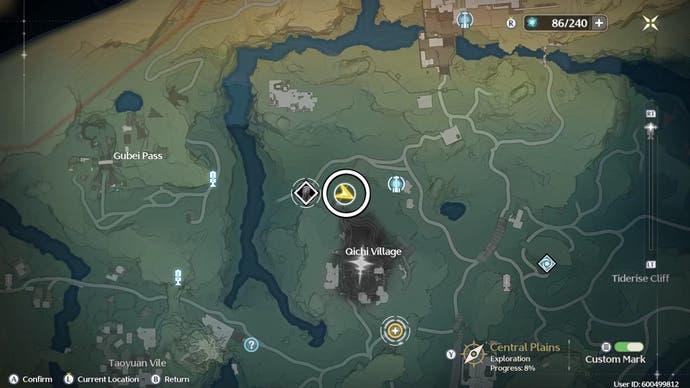 Map view of the cavern location that leads to the Tempest boss Mephis Echo in Wuthering Waves.