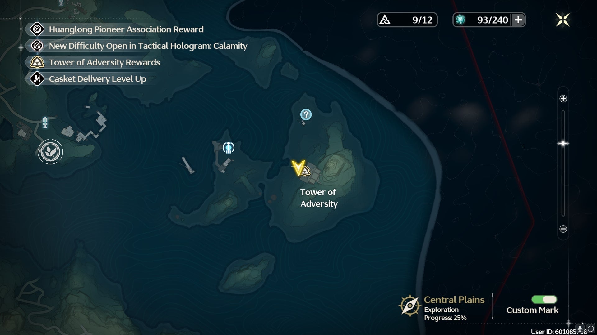 The location of the Tower of Adversity is shown on the Wuthering Waves map - 3