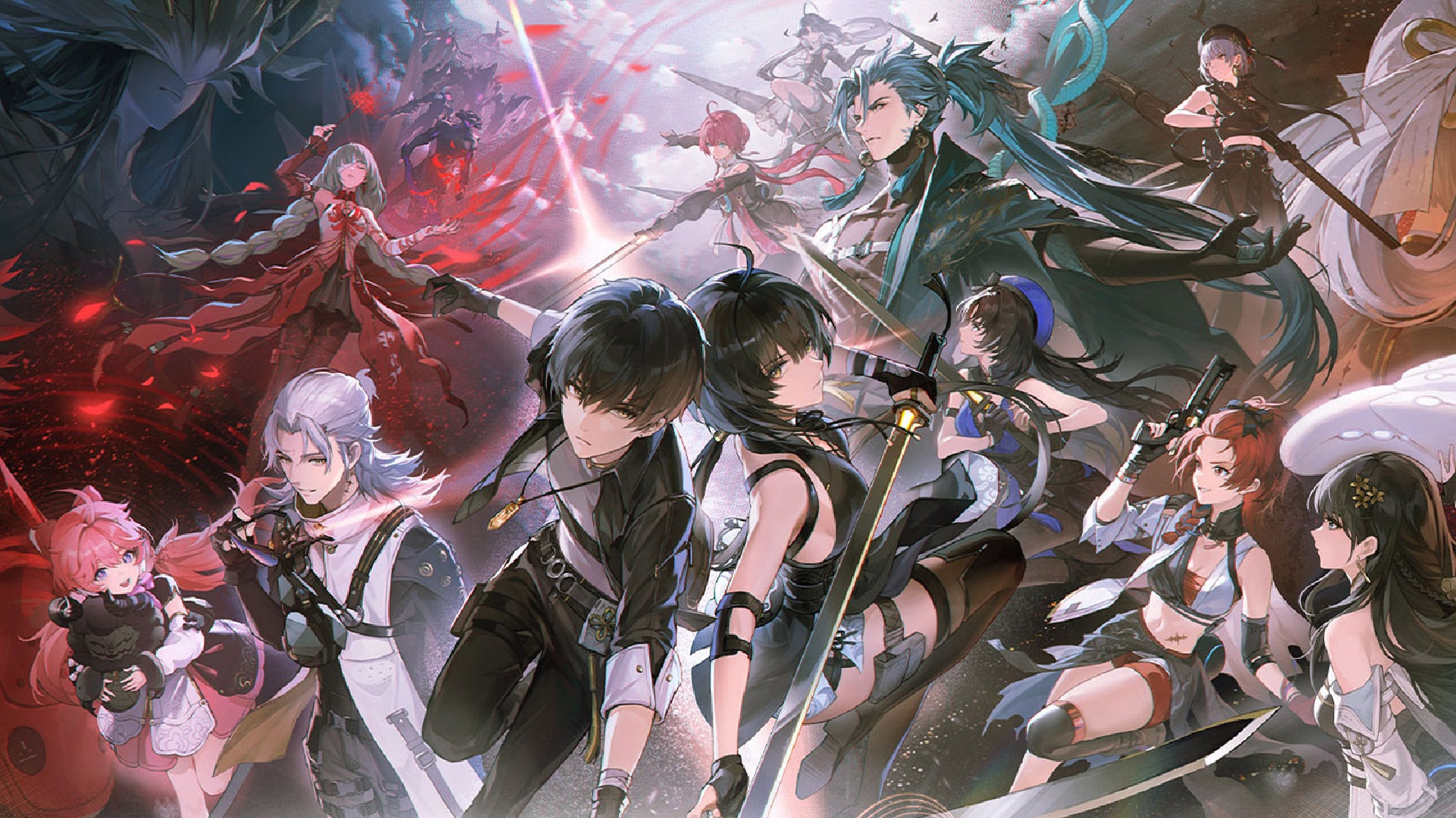 A selection of Resonators in Wuthering Waves, facing the camera and getting ready to fight. - 1