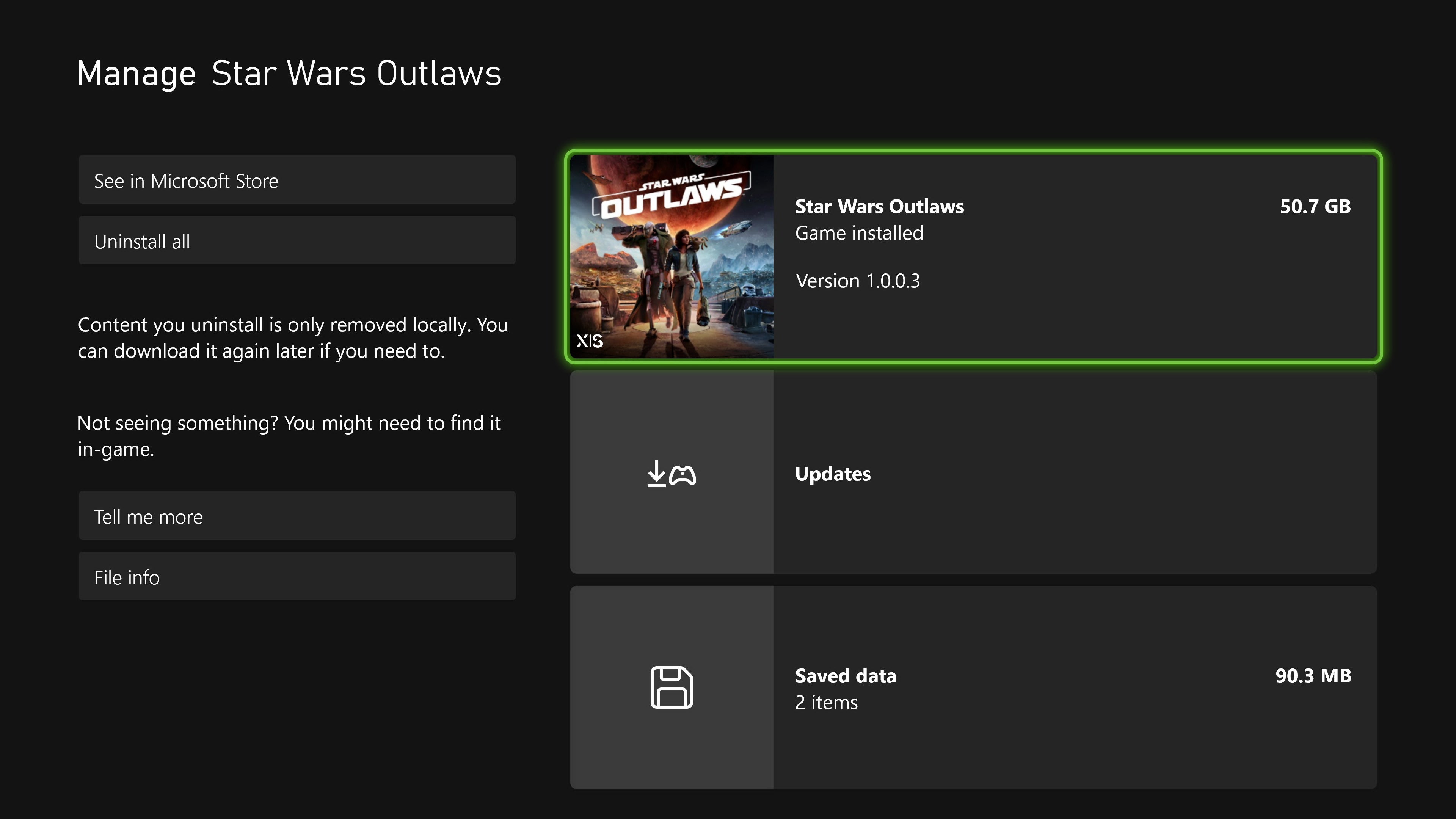 Star Wars Outlaws Xbox version