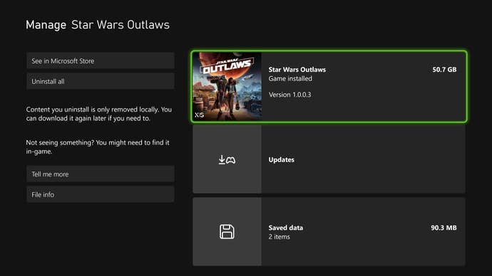 Star Wars Outlaws Xbox version