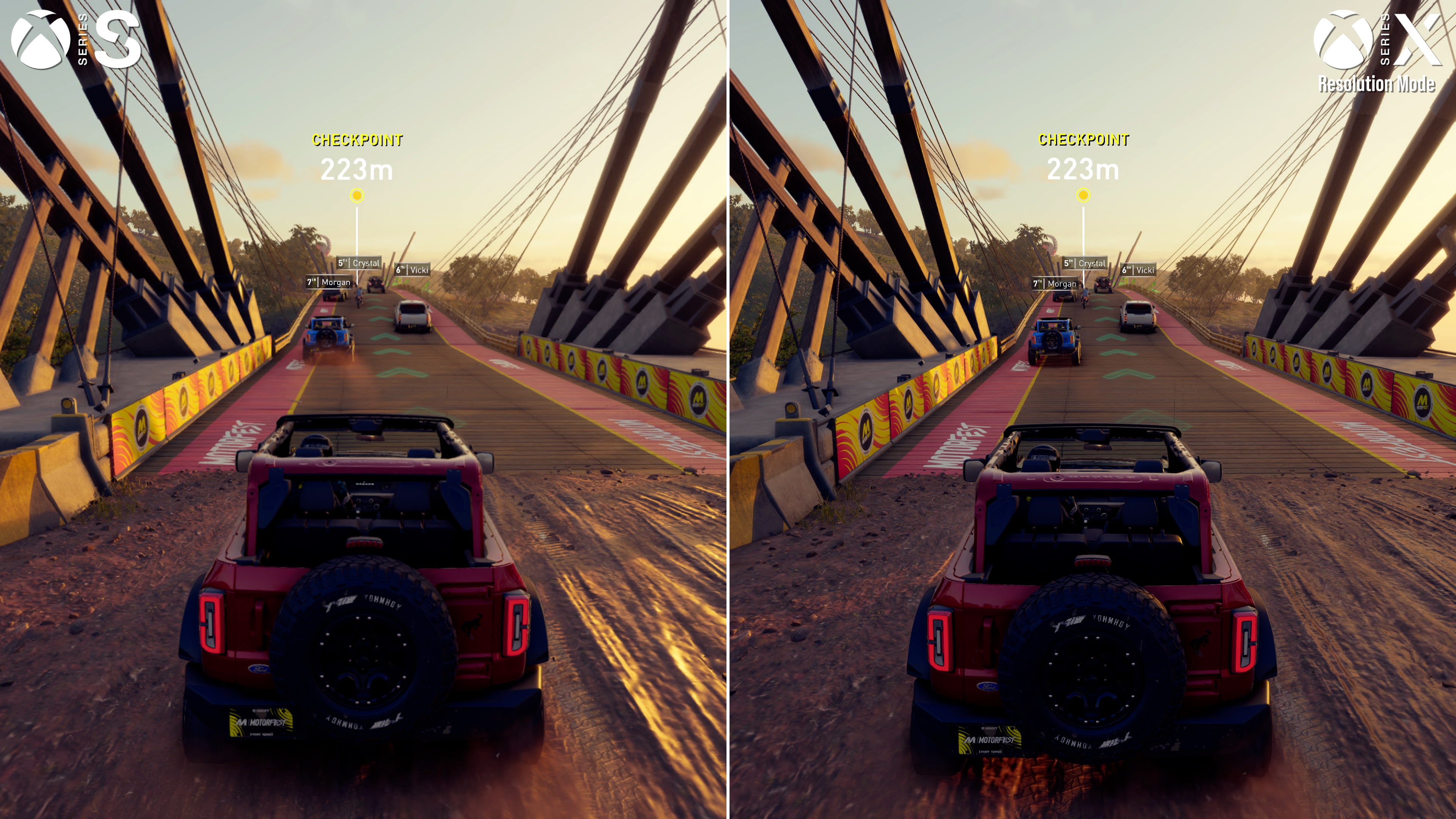 xbox series x vs series s screenshot from the crew motorfest