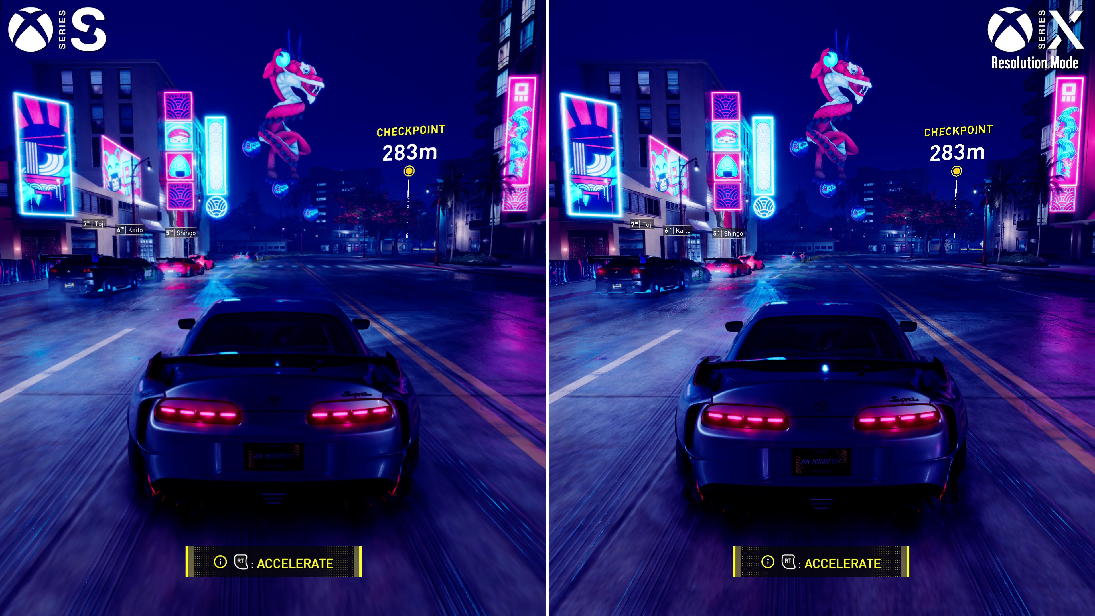 xbox series x vs series s screenshot from the crew motorfest