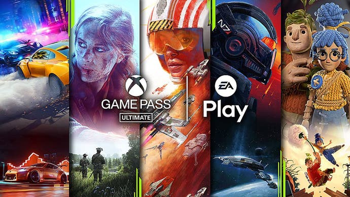 Xbox Game Pass Ultimate promo image featuring a collage of games.