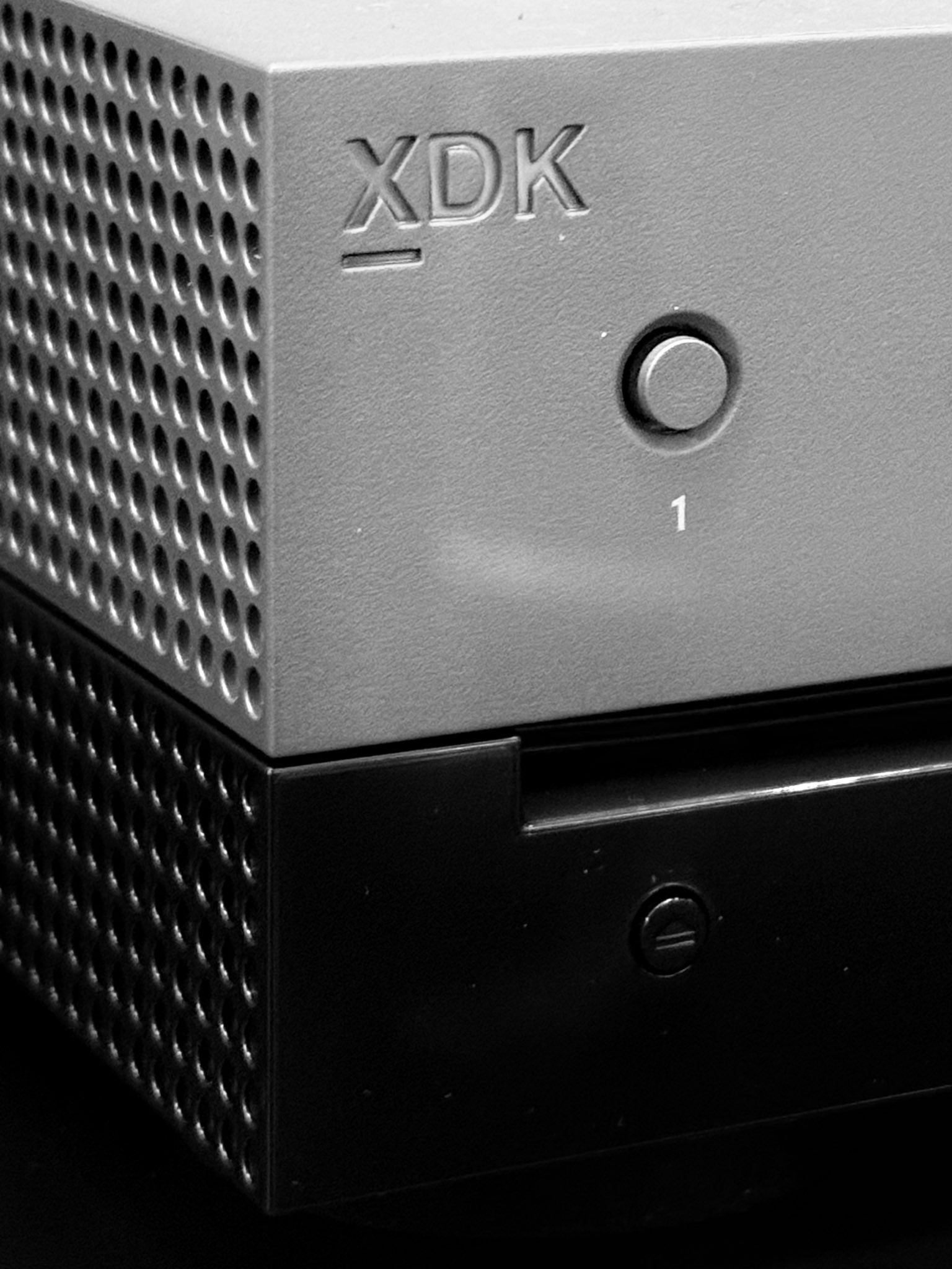 Xbox hardware teaser image in black and white