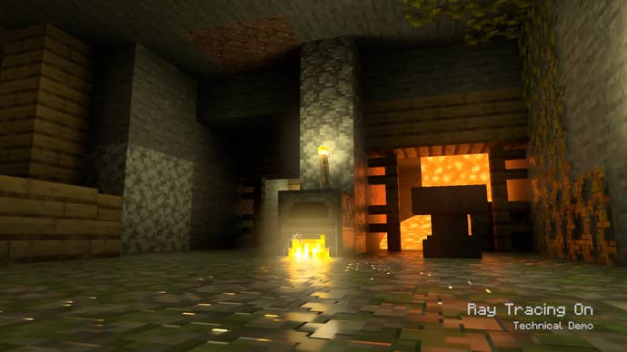 An official Microsoft ray-tracing tech demo using Minecraft.