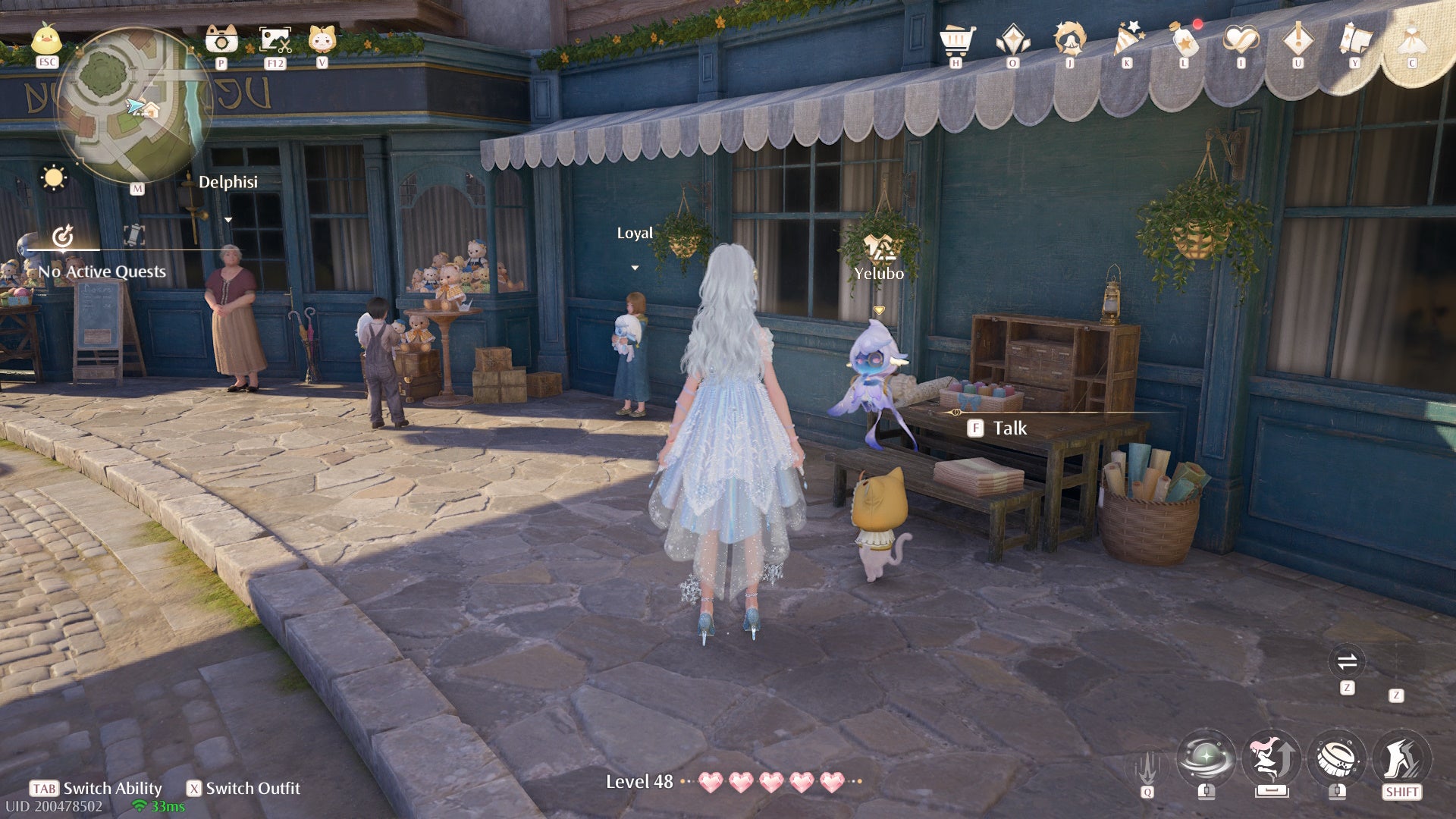 Nikki looking at Yelubo in Florawish in Infinity Nikki.