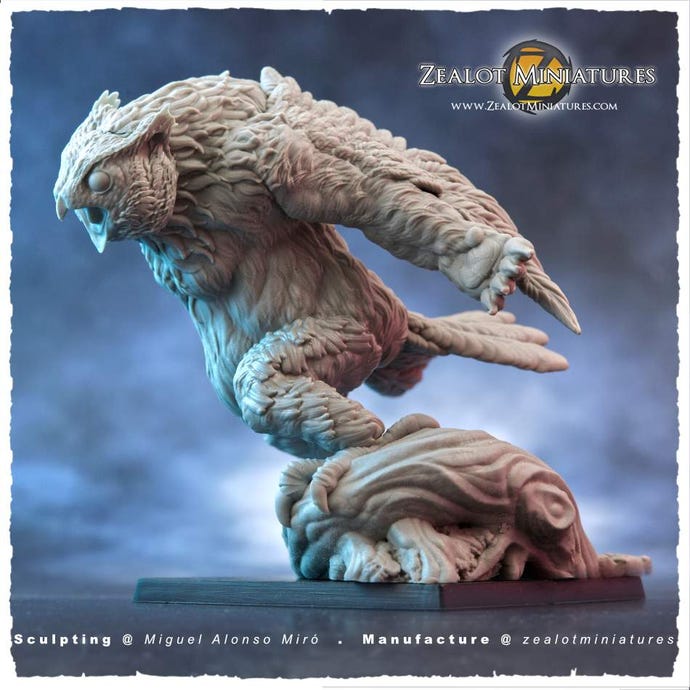 An Owlbear miniature.