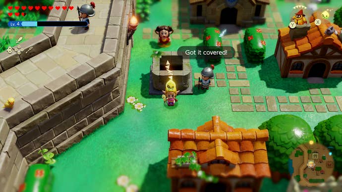 Princess Zelda questioning soldiers in Zelda: Echoes of Wisdom.