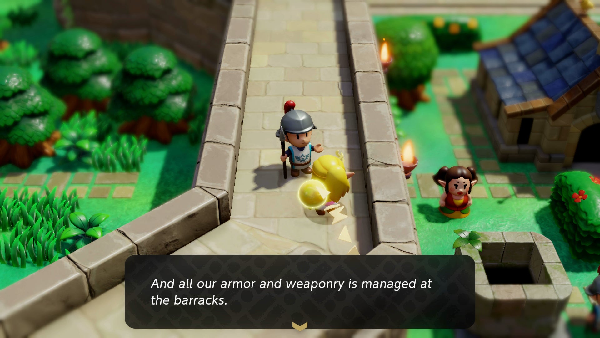 Princess Zelda speaking to a soldier on the walls of Hyrule Castle in Zelda: Echoes of Wisdom. - 5