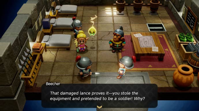 Princess Zelda revealing the identity of the extra soldier in Zelda: Echoes of Wisdom.