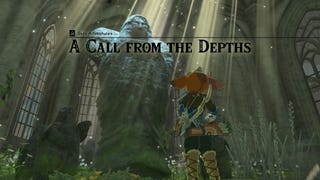 Link starts the 'A Call from the Depths' side quest in The Legend of Zelda: Tears of the Kingdom