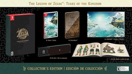Image showing what is included in the Collector's Edition of The Legend of Zelda: Tears of the Kingdom. This version includes a Steelbook, Art Book and more.