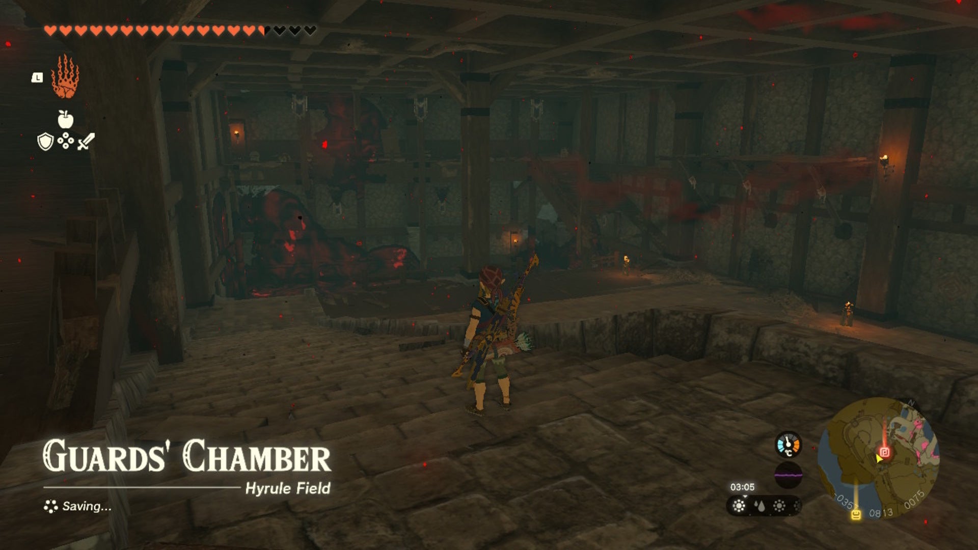 Link stand in the Guard's Chamber in The Legend of Zelda: Tears of the Kingdom - 11