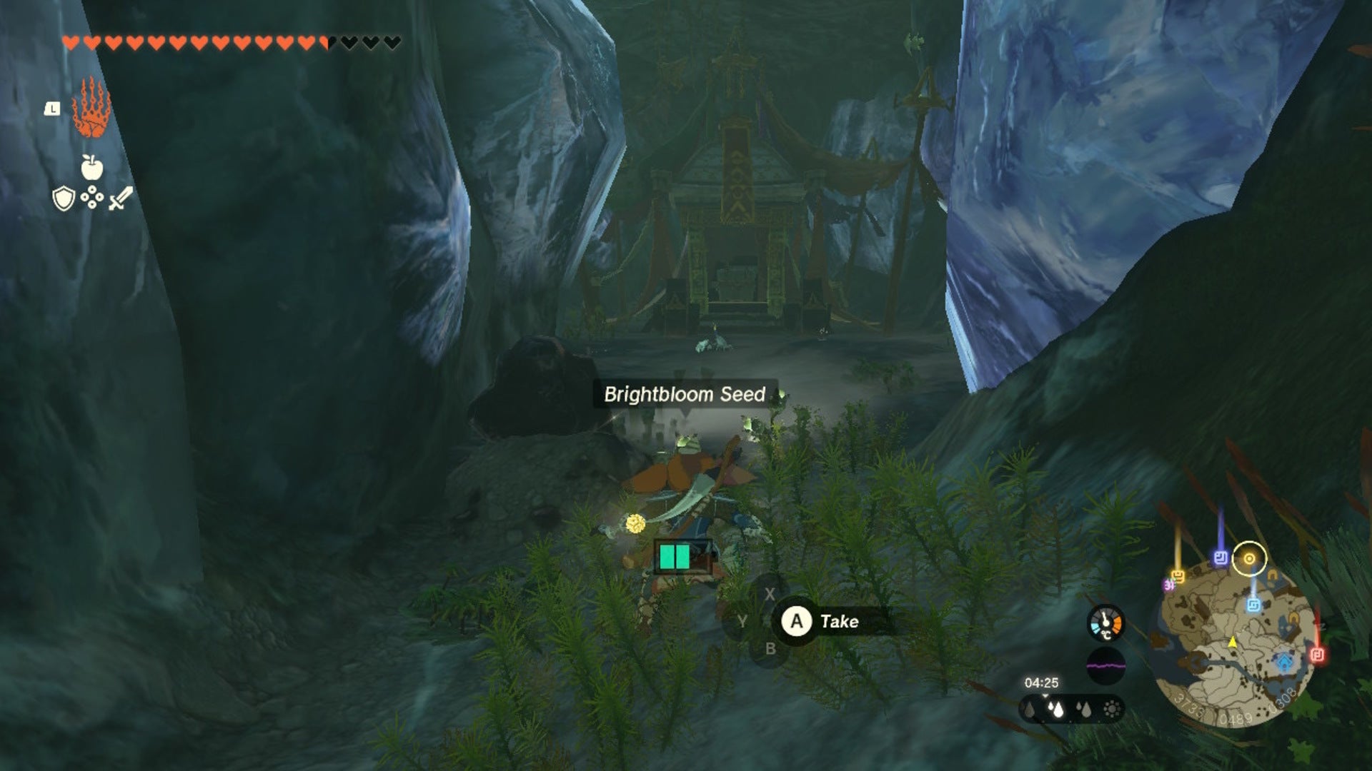 Link approaches a chest in a cave in The Legend of Zelda: Tears of the Kingdom