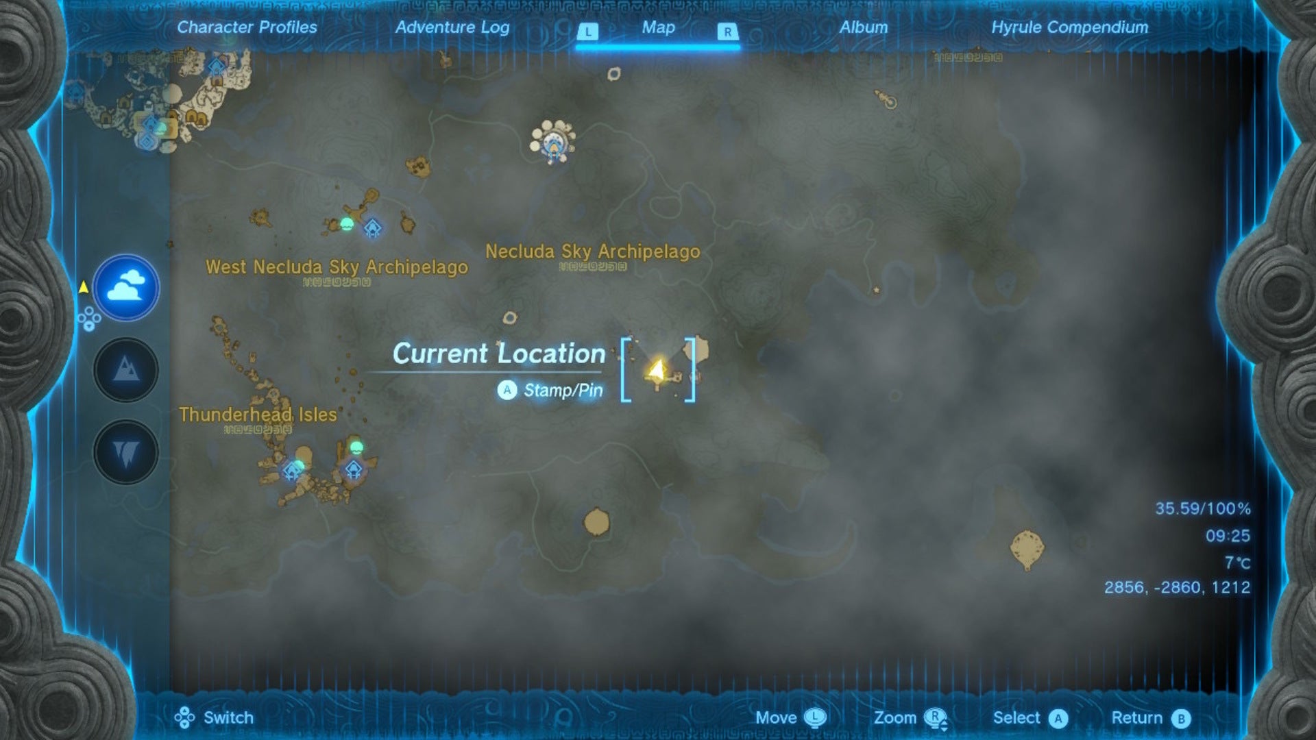 A map of the East Necluda Sky Archipelago in Zelda: Tears of the Kingdom - 4