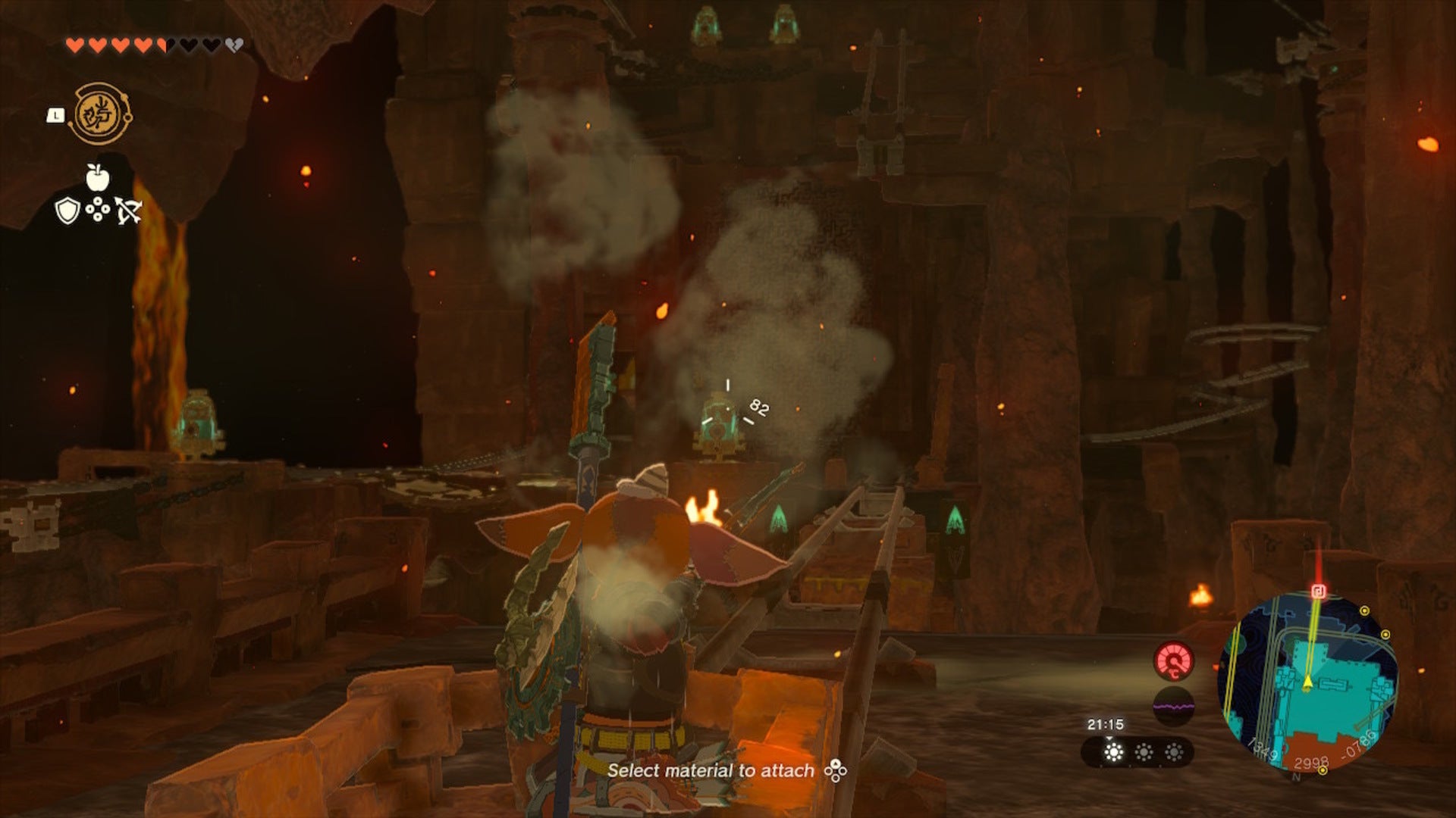 Link aims his arrow at a pillar in The Legend of Zelda: Tears of the Kingdom