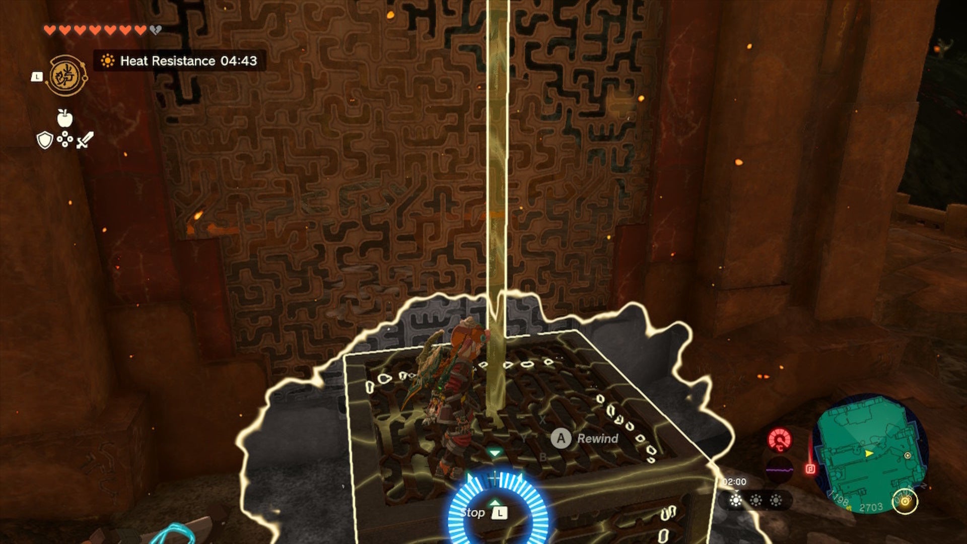 Link uses recall on a box in The Legend of Zelda: Tears of the Kingdom