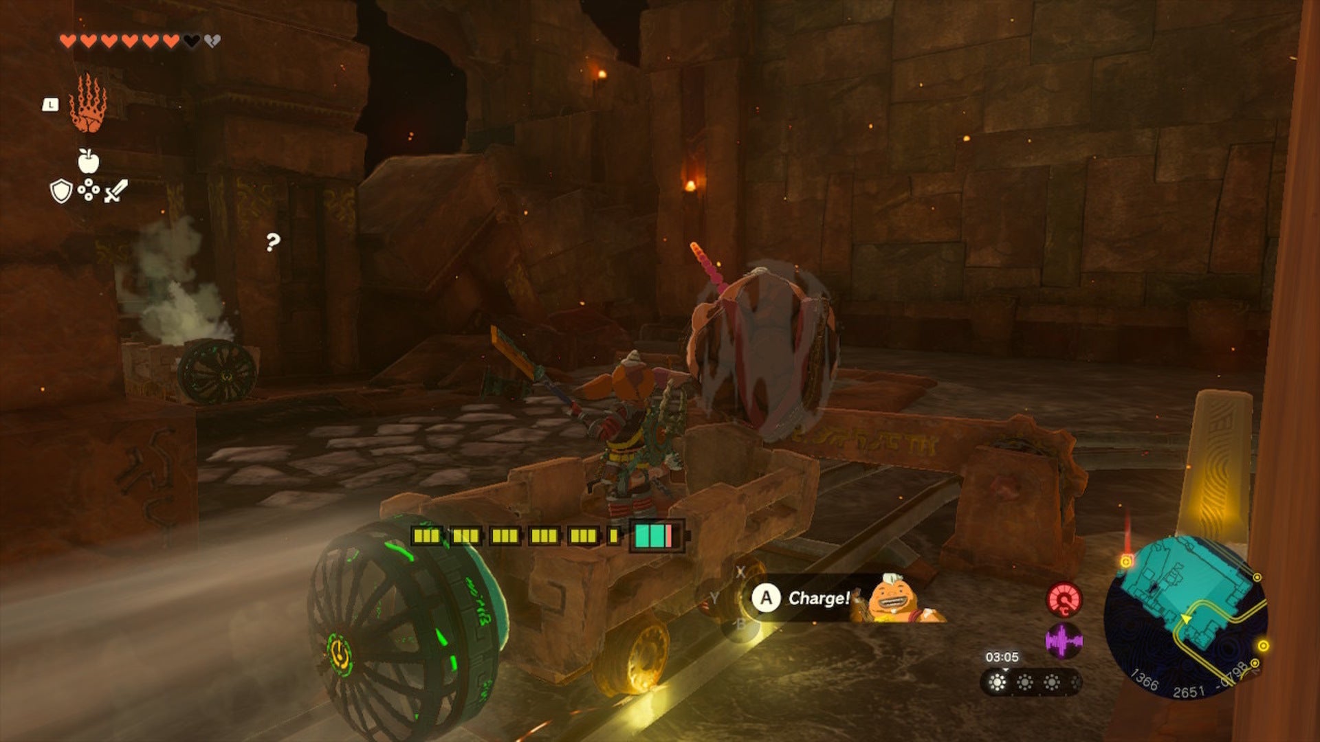 Link is sat inside a minecart in The Legend of Zelda: Tears of the Kingdom - 9