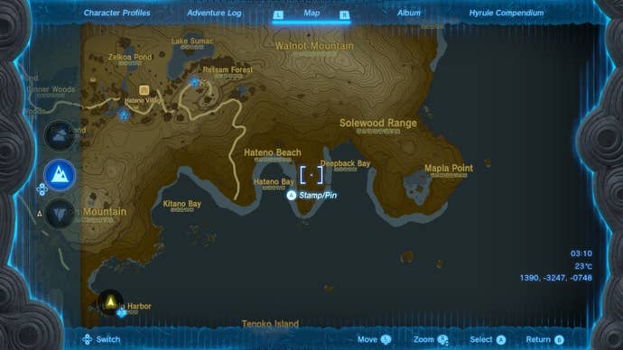 A map showing the location of Ganon’s Horse in The Legend of Zelda: Tears of the Kingdom