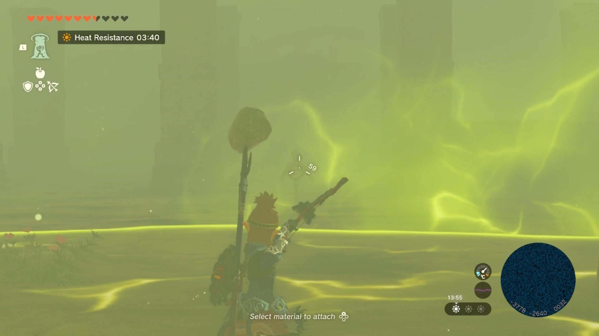 Link aims at a target with Riju&rsquo;s ability in The Legend of Zelda: Tears of the Kingdom