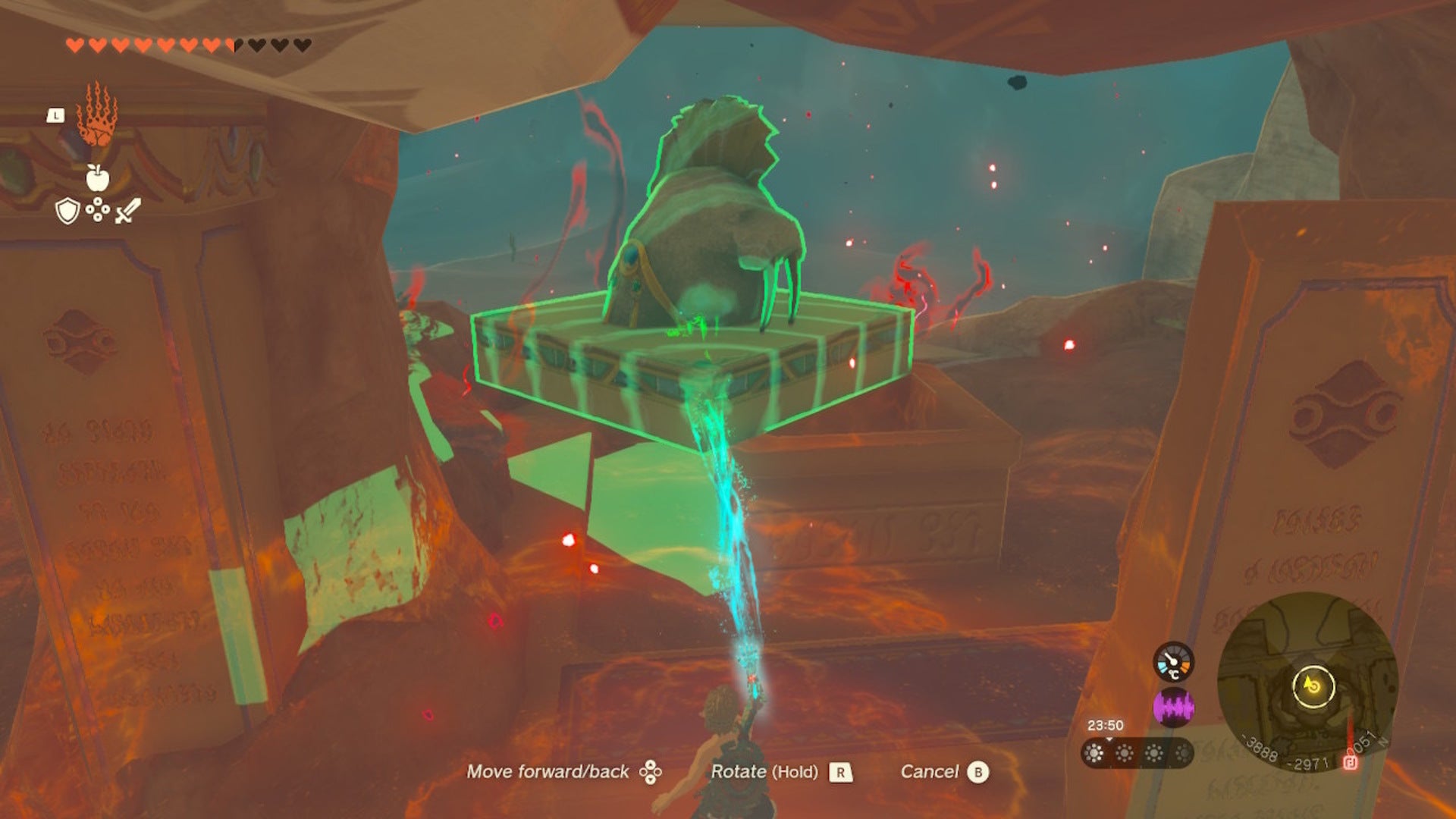 Link moves a seal sand statue using Ultrahand in The Legend of Zelda: Tears of the Kingdom - 4