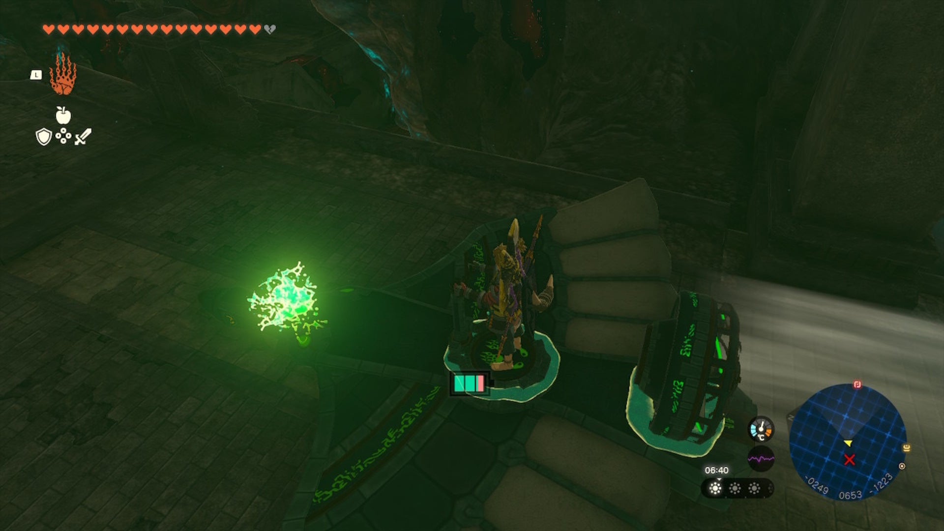 Link builds a glider and stand on it in The Legend of Zelda: Tears of the Kingdom