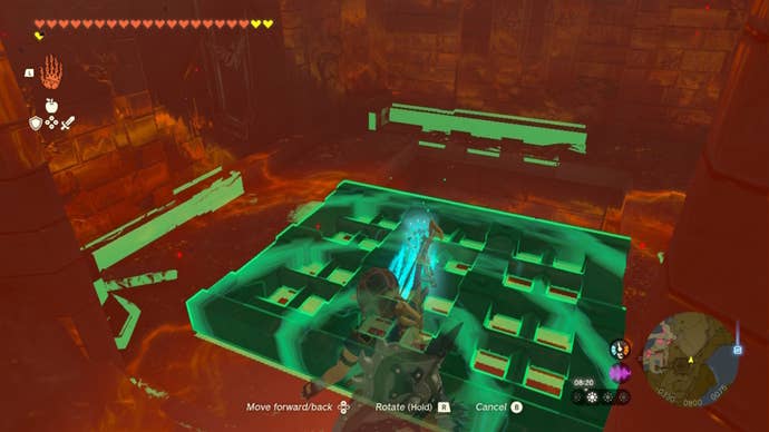 Link uses Ultrahand to move a grate in The Legend of Zelda: Tears of the Kingdom