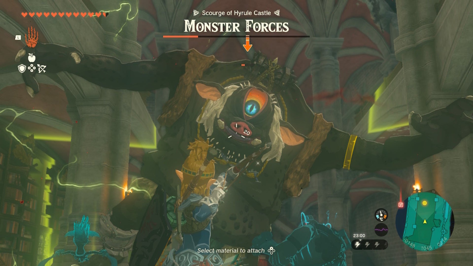 Link fights a Hinox in Hyrule Castle in 
The Legend of Zelda: Tears of the Kingdom