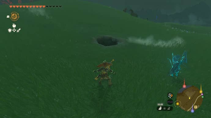 Link looks at a hole in the ground in The Legend of Zelda: Tears of the Kingdom