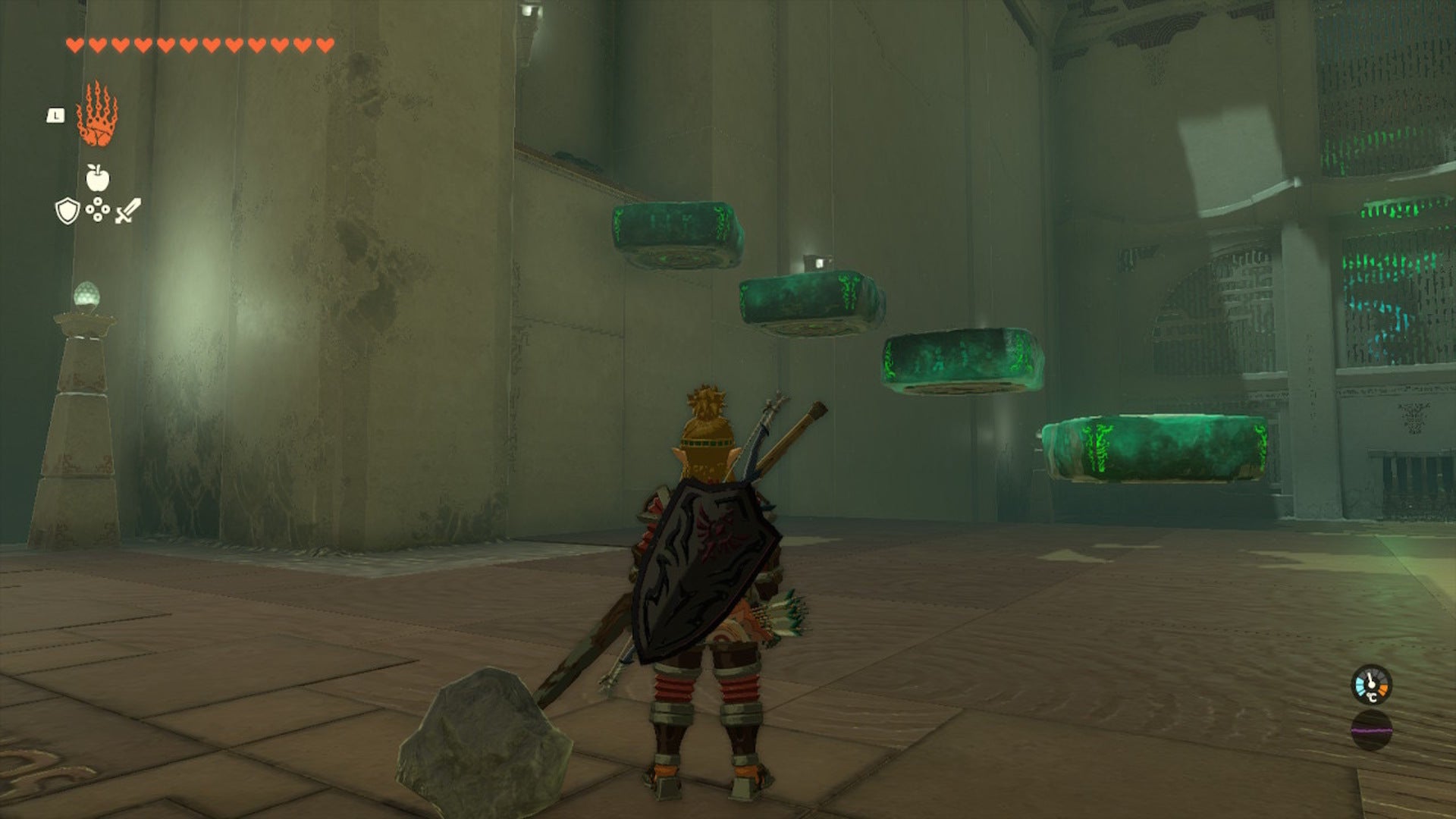 Link looks at some hover tablets moved to be stepping stones in The Legend of Zelda: Tears of the Kingdom - 10