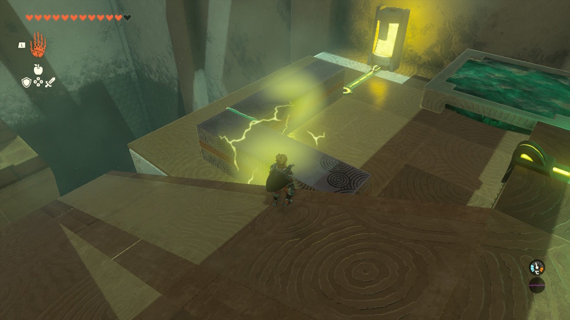 Link positions two metal bars to connect a circuit in The Legend of Zelda: Tears of the Kingdom - 6