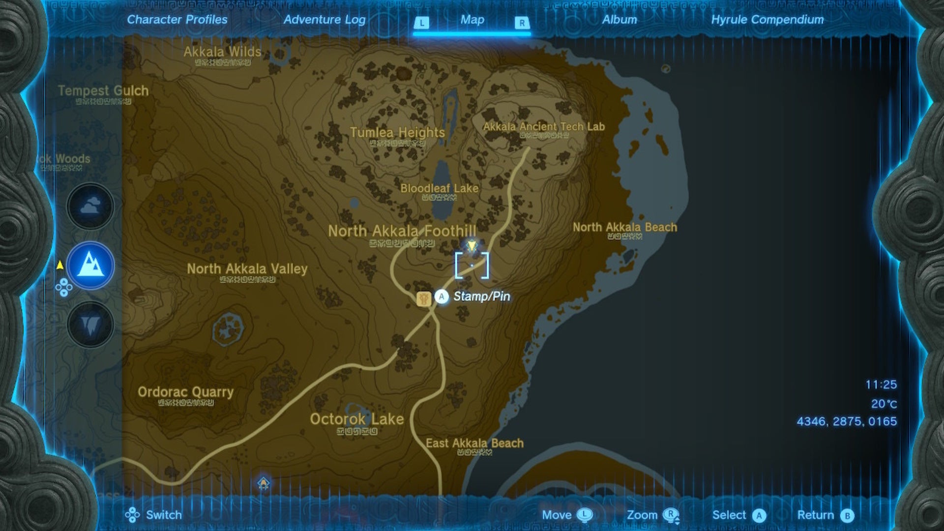 A map of Jochi-iu Shrine&rsquo;s location in The Legend of Zelda: Tears of the Kingdom