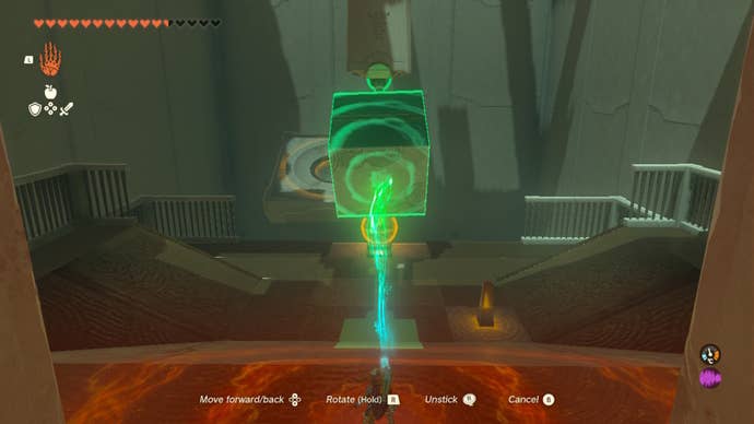 Link uses Ultrahand to raise a pillar in The Legend of Zelda: Tears of the Kingdom