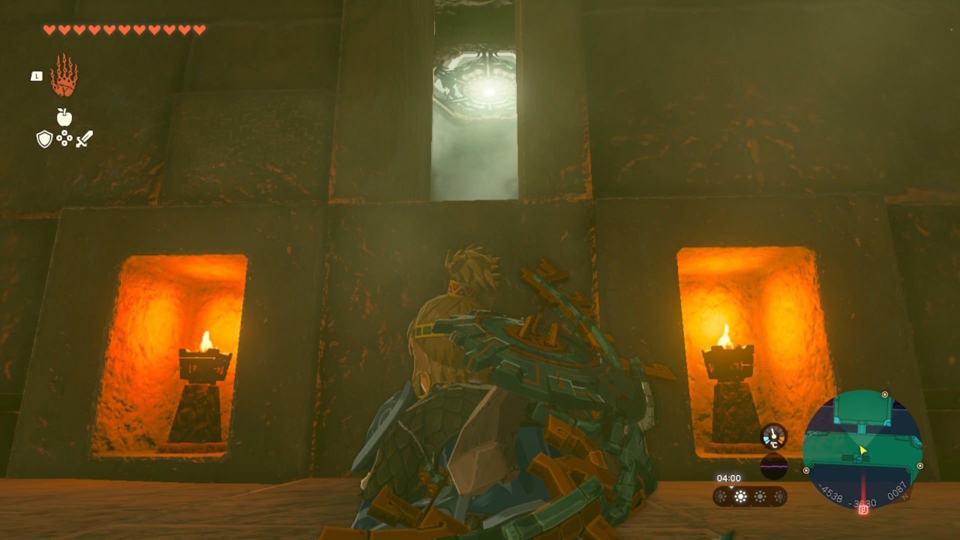 Link looks up at a gap in the wall in The Legend of Zelda: Tears of the Kingdom - 11