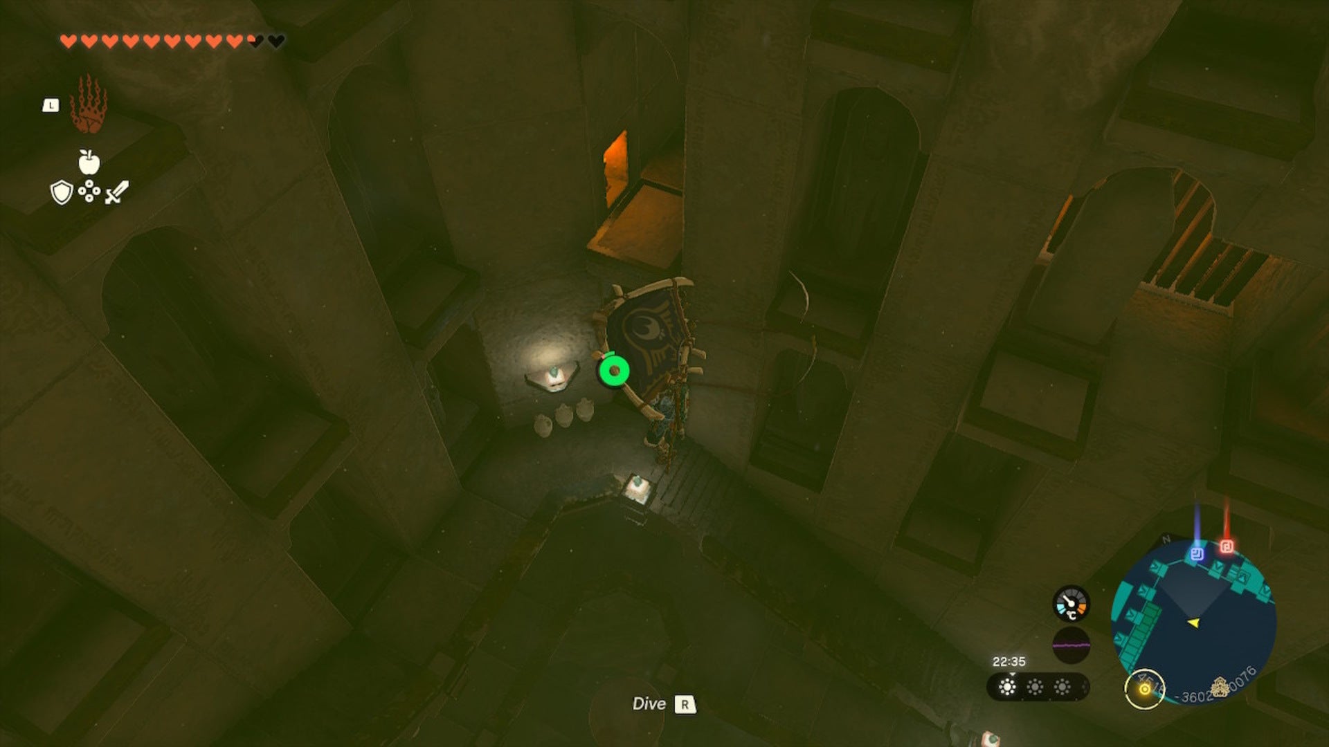 Link glides over to a gap in the wall in The Legend of Zelda: Tears of the Kingdom - 20