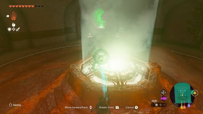 Link uses Ultrahand to move a mirror in The Legend of Zelda: Tears of the Kingdom