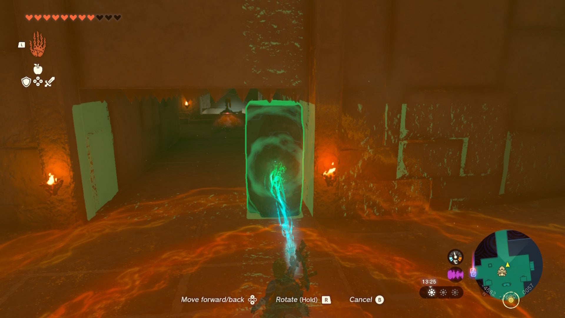Link uses Ultrahand to move a brick below a wall in The Legend of Zelda: Tears of the Kingdom - 23