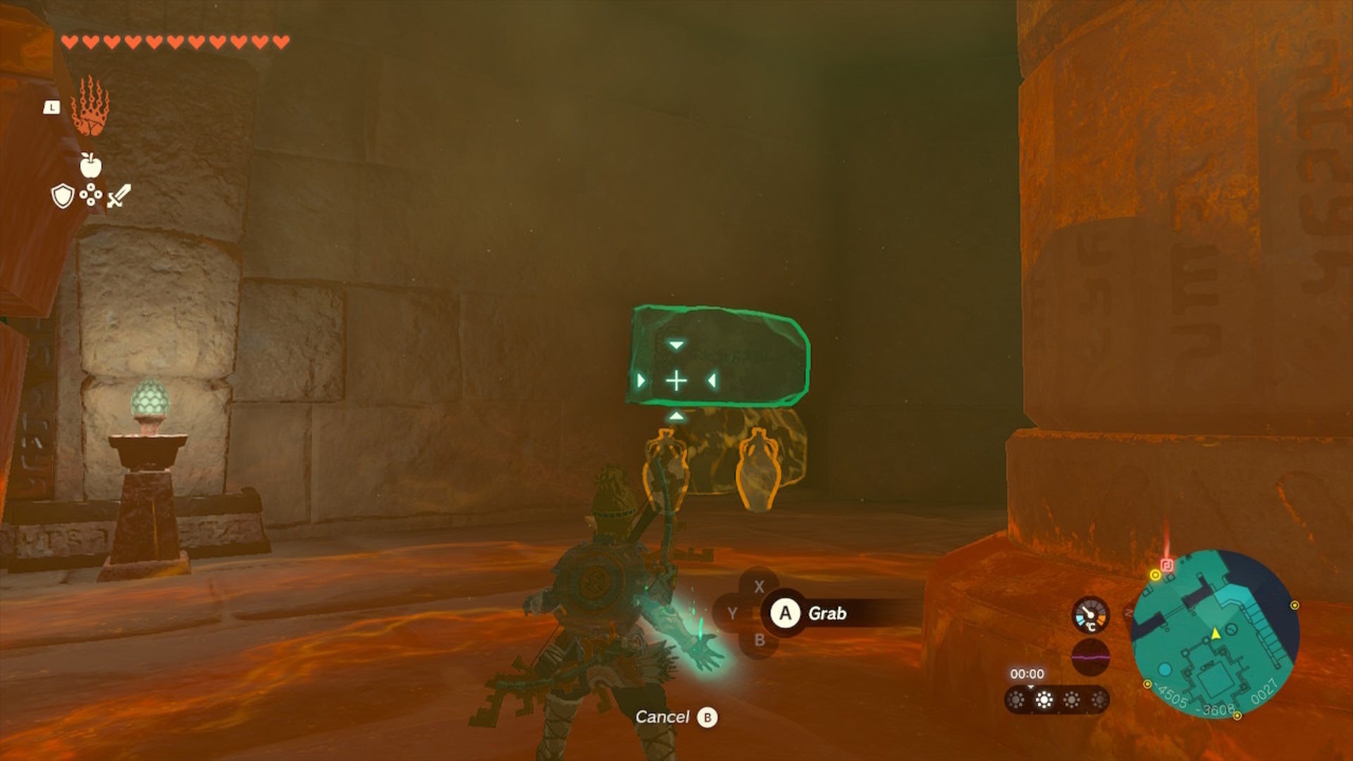 Link uses Ultrahand on some bricks in The Legend of Zelda: Tears of the Kingdom - 9